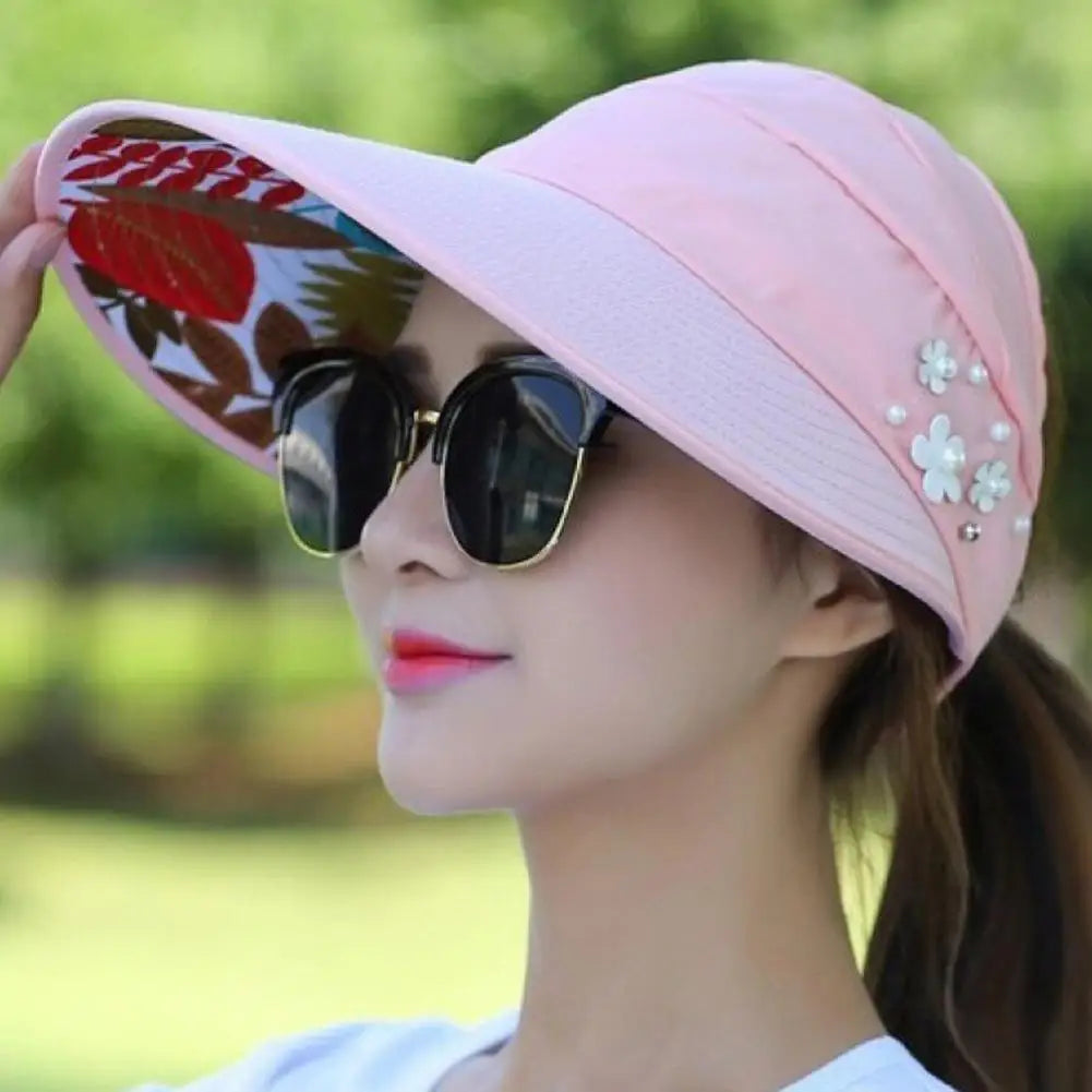 Fashion, Ladies, Summer Vacation, Wide Brim Foldable Sun Hat, UV Protection, Beach Sun Hat, Casual Hat