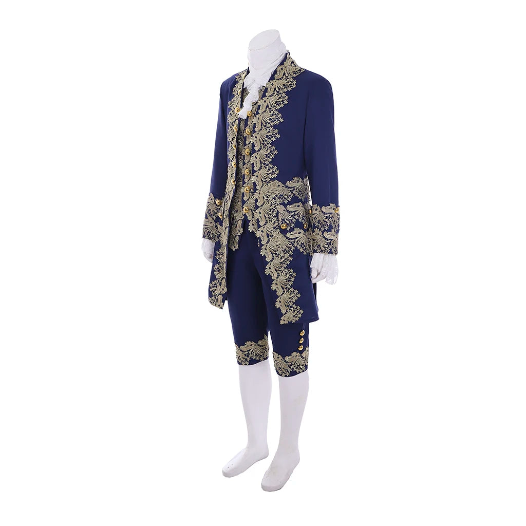 Men's 18th Century Court Suit Colonial Victorian British Military Uniform Elegant Men's Rococo Costume