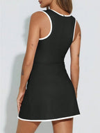 Women's Tennis Dress With Built-In Shorts & Pockets, Sleeveless Athletic Mini Dress With Bra, Golf Sports Dress