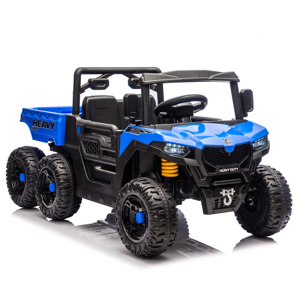 24V 400W Kids Ride on Electric Tractor with Parent Remote Control Suspension Bluetooth Music 1.86-3.11MPH for Kids Blue