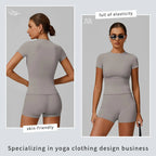 Tenwolf Women's 2 Piece Yoga Set Boat Neck Backless Tank Top High Waist Tummy Control Gym Fitness Activewear Quick-Dry Breathable Workout Clothes Athletic Sportswear