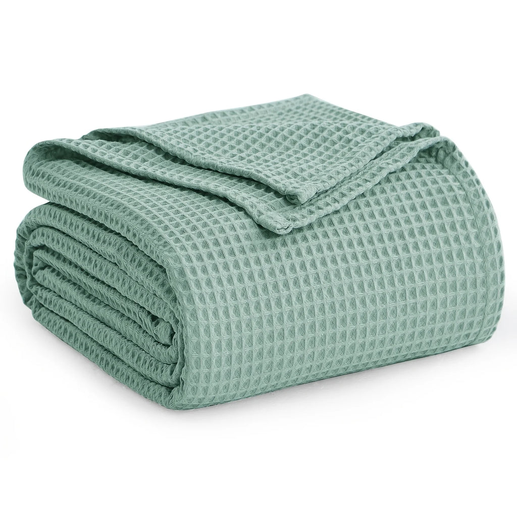 1pc Lightweight Waffle Weave Cooling Blanket for Hot Sleepers, Breathable Summer Blanket Full/Queen Size, Cozy Woven Textured Blanket for Couch Bed Sofa Home Decor