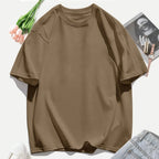 Short Sleeve T-shirt Minimalist Solid Plain Cotton O Neck Oversized Loose Sport Daily Women Summer All Season