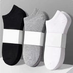 5 Pairs Women's Summer No-Show Socks - Breathable Cotton Low-Cut Socks, 3 Solid Colors for Effortless Outfits & Cool Comfort
