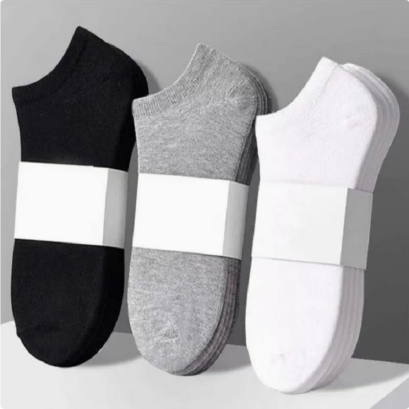 5 Pairs Women's Summer No-Show Socks - Breathable Cotton Low-Cut Socks, 3 Solid Colors for Effortless Outfits & Cool Comfort