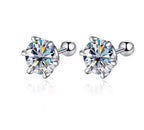 0.3-2CT Moissanite Earrings 925 Sterling Silver Round Cut Stud Earrings Piercing Earrings for Men and Women Fine Jewelry