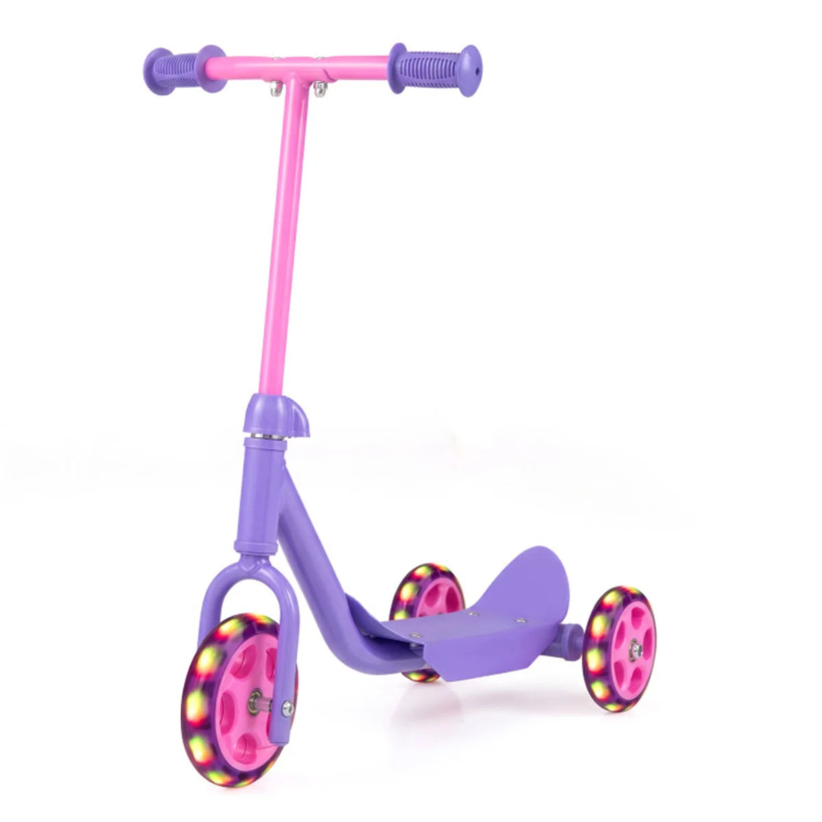 3-Wheel Toddler Scooter with LED Light-Up Wheels for Beginners Age 2+