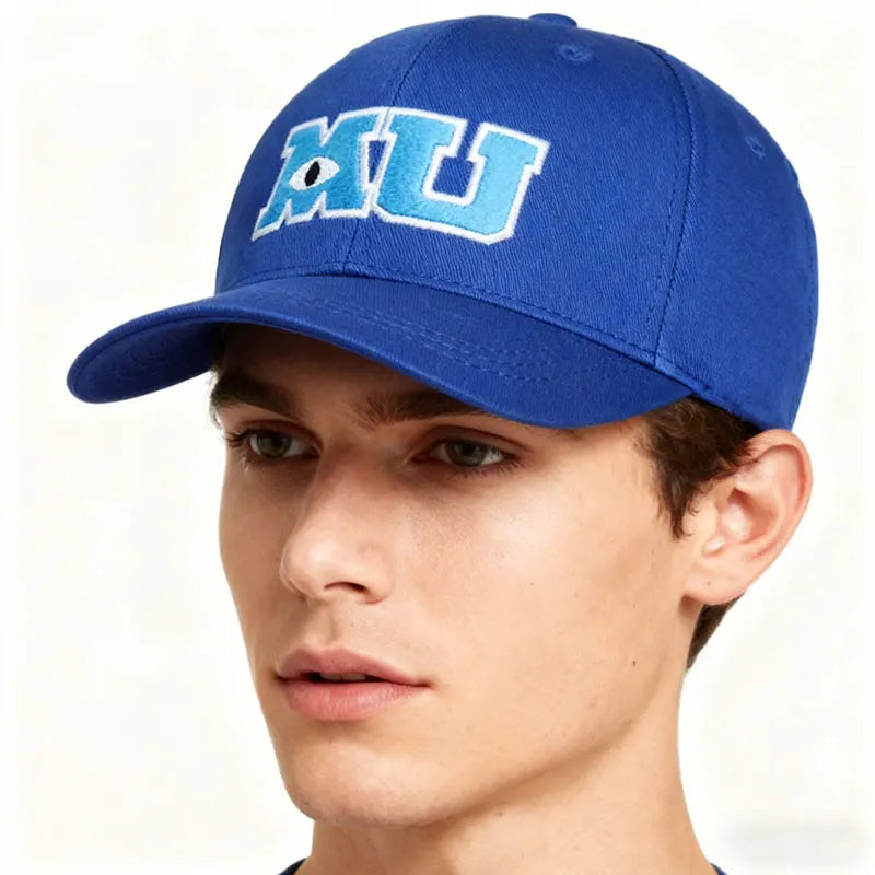 Monsters University Mike Wazowski MU Letter Embroidered Baseball Cap Fashionable Snapback Hat
