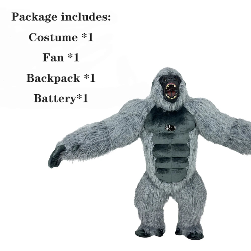 US stock Inflatable Polar Bear Costume Mascot for Advertising Christmas Halloween Adult Fursuit Panda Gorilla Carnival Suit