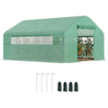 13ft x 10ft x 6.5ft Walk-in Greenhouse with Large Windows, Zippered Door, Galvanized Steel Frame, PE Cover