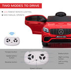 12V Kids Ride on Electric Car with Parent Remote Control Suspension LED Lights Music Player for Kids Red