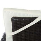 3pcs Patio Reclining Chair Set Rattan Wicker Furniture, Armchairs, Table, White