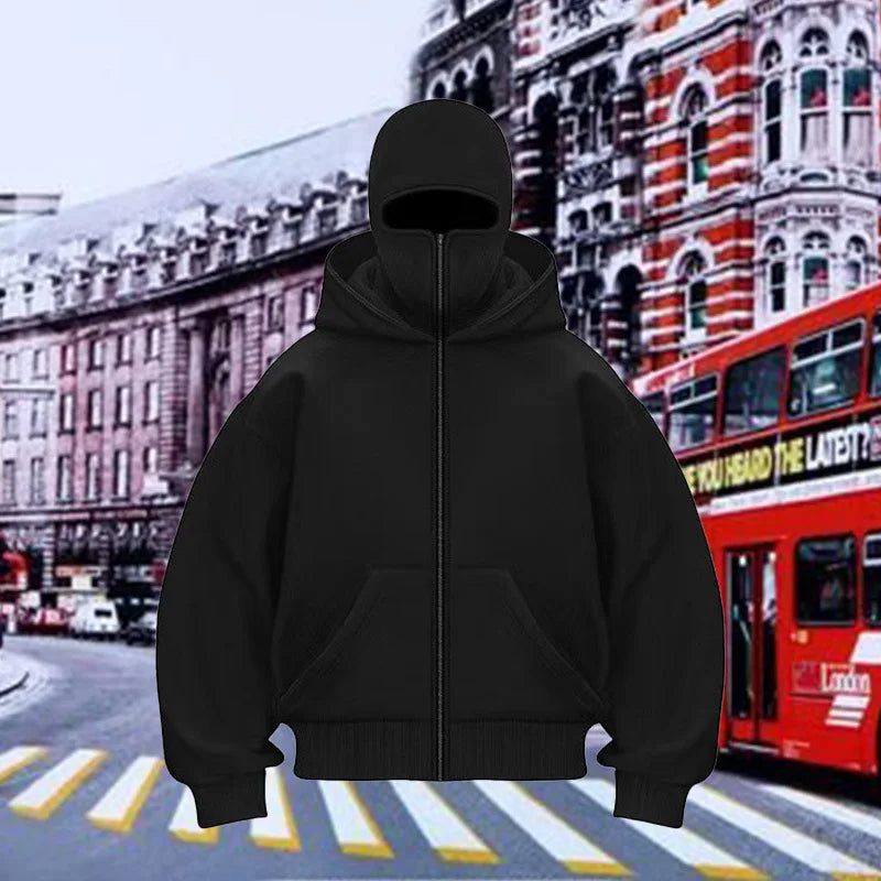 New Trendy Brand Sweatshirt Jacket for Spring & Autumn, Unisex Loose Fit Hoodie with Double Hood Design