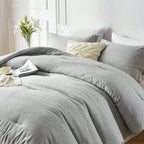 2/3-Piece Soft Luxury Bed Comforter Set Queen, Boho Cationic Dyeing Breathable Fluffy Bed Sets With 1 Comforter And 1 Or 2 Pillo