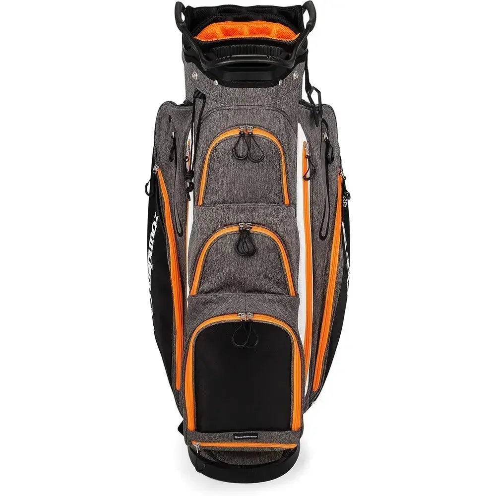 Golf Push Cart Bag - Riding Cart Bag - Waterproof Bag Cover - Secure Cart Base - Lightweight - 15-Way Club Organizer - External