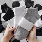 5 Pairs Women's Summer No-Show Socks - Breathable Cotton Low-Cut Socks, 3 Solid Colors for Effortless Outfits & Cool Comfort