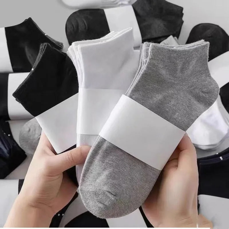 5 Pairs Women's Summer No-Show Socks - Breathable Cotton Low-Cut Socks, 3 Solid Colors for Effortless Outfits & Cool Comfort