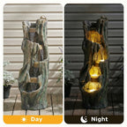 Waterfall Fountain for Outdoor Gardens and Patio Backyards Includes Energy-Efficient LED Lights and Easy Setup for Instant Relaxation