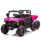 24V 400W Kids Ride on Electric Tractor with Parent Remote Control Suspension Bluetooth Music 1.86-3.11MPH for Kids Pink