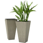 Set of 3 Tall Outdoor Flower Plant Pots 28' Indoor Planters with Drainage Hole for Porch Patio Deck