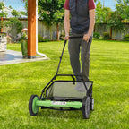20 Inch 5-Blade Push Reel Lawn Mower with Grass Catcher Manual Push Mower with Adjustable Cutting Height 2.5 Inch Max, 4 Wheels Reel Mower for Small Area Yards (20 Inch)