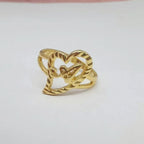 Duoying Custom Initial Rings Personality Hip-Hop Ring Heart Rings Letter Ring Heart Shape Gifts For Mom Gift