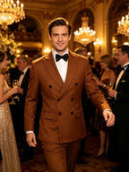 Suits for Men, 2 Piece Slim Fit Suit with Double Breasted Blazer and Tuxedo Pants