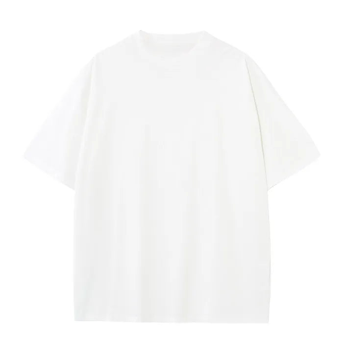 Summer Men Classic Basic Round Neck Short Sleeve White Solid T Shirt Pure Cotton Plus Size High Quality Daily Casual Top