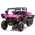 24V 400W Kids Ride on Electric Tractor with Parent Remote Control Suspension Bluetooth Music 1.86-3.11MPH for Kids Pink