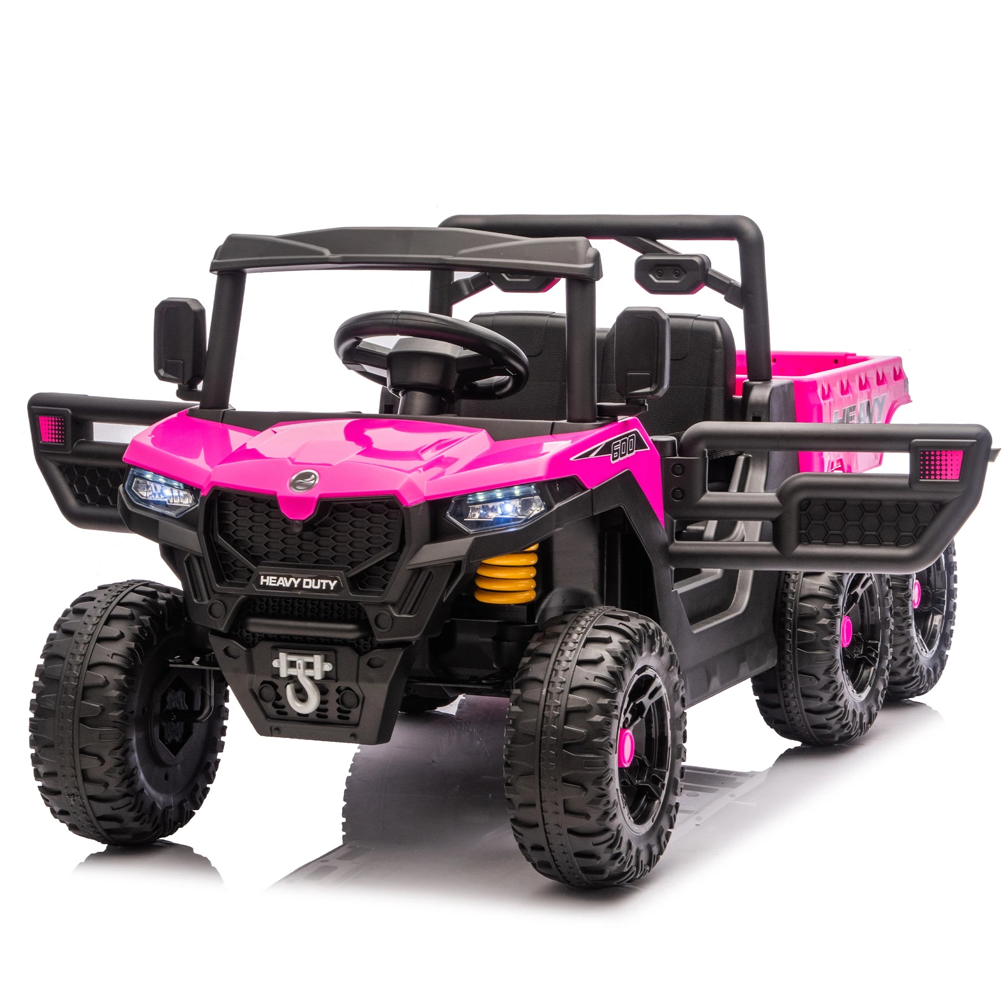 24V 400W Kids Ride on Electric Tractor with Parent Remote Control Suspension Bluetooth Music 1.86-3.11MPH for Kids Pink