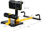 Home Gym Core Workout, PVC Material, Yellow & Black, 8 - in - 1 Sissy Squat Machine with Anti - Skid and Handy Wheels