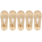 5 Pairs Socks Women's Lace Invisible Short No-Show Ankle Foot Summer Cotton Transparent White Low Cut Boat Sock