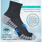 suaskk Mens Athletic Cushioned Breathable Running Quarter Socks 5 Pairs