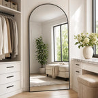 Arched Full Length Mirror 71"x26" - Floor Standing Body Mirror with Aluminum Frame,Leaning Hanging for Bedroom, Customized