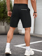 Men Stretch Golf Shorts Hiking Business Light Smooth Polyester Knee Length Summer
