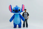 Inflatable Blue Rabbit Costume Mascot Parade Adult Character Cosplay Birthday Halloween Party Event Plush Set