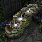 Multi-Tier Outdoor Water Fountain with LED Lights, Suitable for Patio, Garden, and Backyard Décor