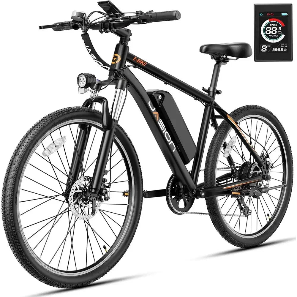 1000W Peak Brushless Motor Electric Mountain Bike, 40 Miles Range, 20MPH, 360Wh Battery, 7-Speed, 26 Tires, Front Suspension
