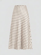 Firerie Women's Retro Elegant Polka Dot Print Vacation Style Skirt,Fall,Fall For Women,Winter For Women,Vacation