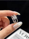 Elegant Round 1CT Moissanite Diamond Pledge Love Rings for Women S925 Sterling Silver Engagement Wedding Luxury Fine Jewelry