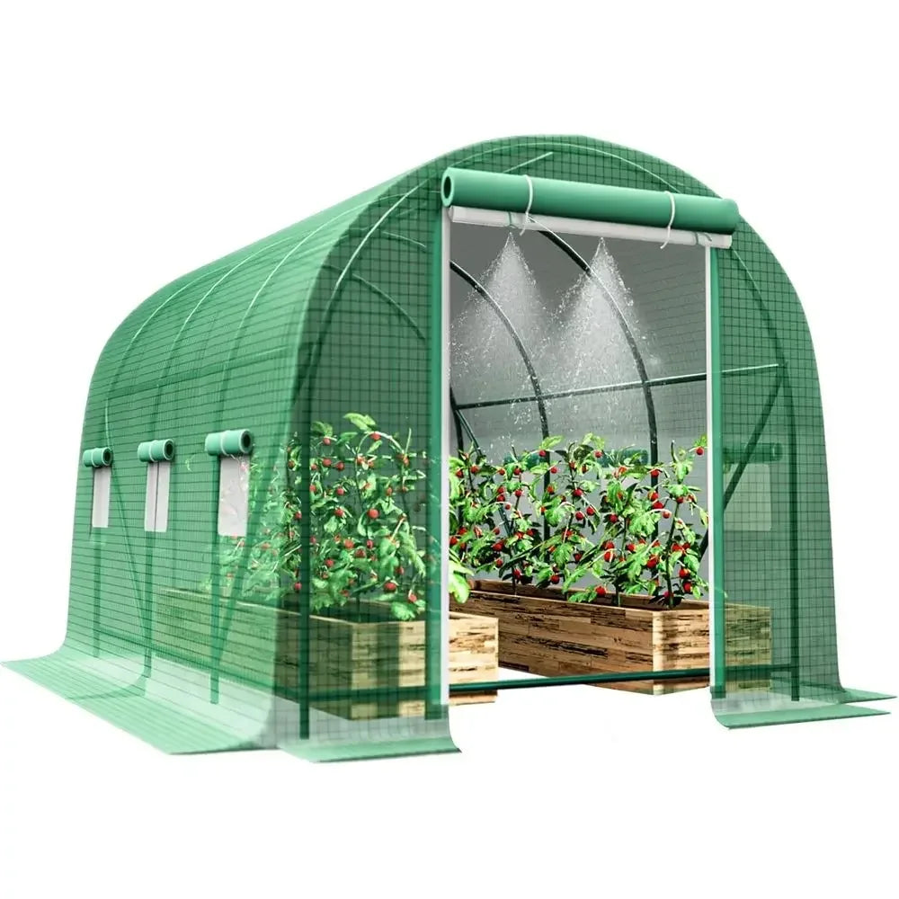 12ft x 6.6ft x 6.6ft Large Walk-in Greenhouse Kit with Watering System for Outdoor Gardening