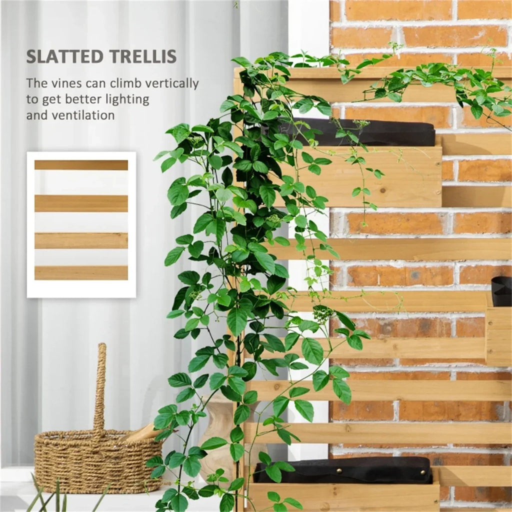 Wooden Planter Shelf Garden Trellis Stand Flower Plant Holder Pots Accessories for Home & Garden