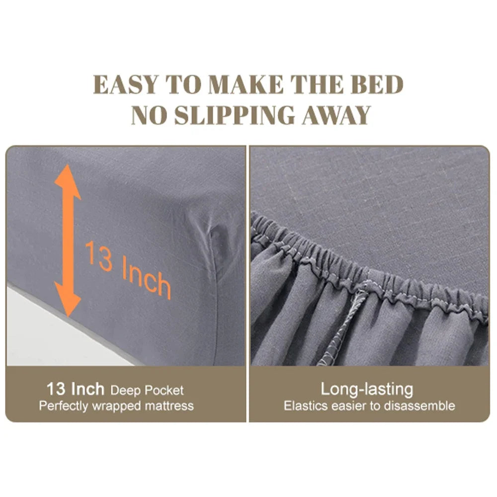 Astarexin Earthing Fitted Sheet, Organic Cotton Grounding Bed Sheet with Conductive Silver Fiber, Soft Home Bedding for Cozy Wellness Sleep