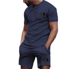 Hot Selling Men's Athletic Outfit Breathable Short Sleeve Tee & Sweatpants Set Casual Sports Suit for Workout Daily Wear