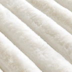 Faux Fur Throw Blanket for Couch, Soft and Cozy Luxurious 3D Striped Fluffy Blanket, 770GSM Thick Warm Plush Fuzzy Faux Rabbit