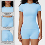 Tenwolf Women's 2 Piece Yoga Set Boat Neck Backless Tank Top High Waist Tummy Control Gym Fitness Activewear Quick-Dry Breathable Workout Clothes Athletic Sportswear