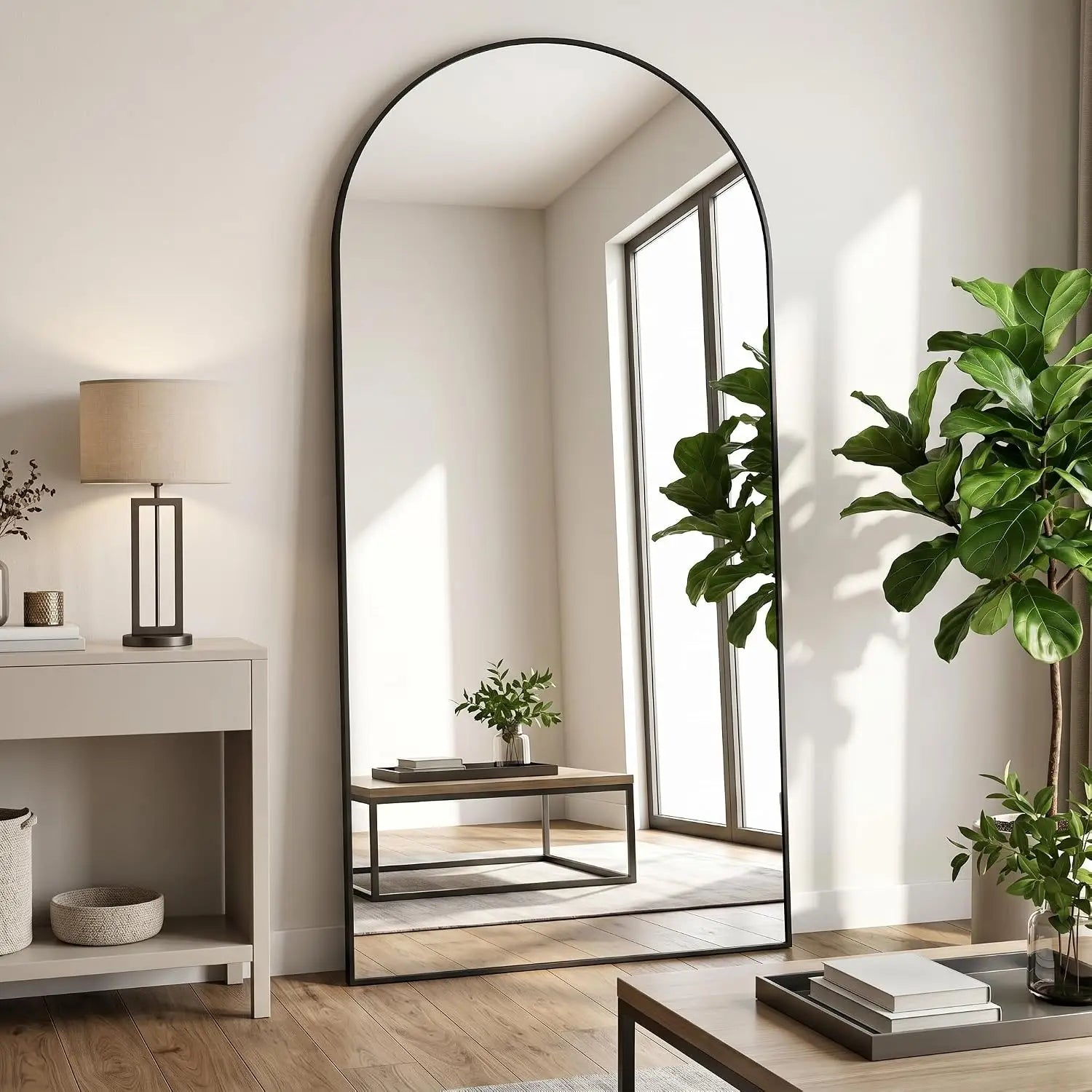 Arched Full Length Mirror 71"x26" - Floor Standing Body Mirror with Aluminum Frame,Leaning Hanging for Bedroom, Customized