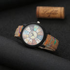 Women's Vintage Leather Quartz Watch, Casual Retro Wristwatch with Soft Genuine Band, Classic Dial, Luminous Needles, Waterproof Daily Use, Ideal Gift for Mom, Wife, Girlfriend on Any Occasion