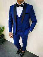 New Men's Crisp Collar Slim-fit Suit with Single Button 3pcs Suit Jacket, Dress, Business Formal Party Jacket, Vest And Trousers