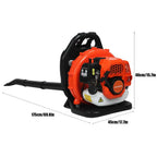 52CC Petrol Backpack Leaf Blower, 2-Stroke 550CFM Dust Blower, Cleaning Lawn Care Yard Work Landscaping Snow Removal Leaf Blower